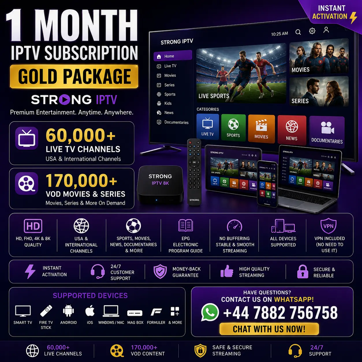 1 Month IPTV Subscription